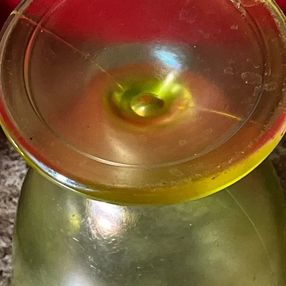 Westmorland Uranium Glass Pitcher Orange Lime UV Depression Black Light VTG Deco - Picture 10 of 16